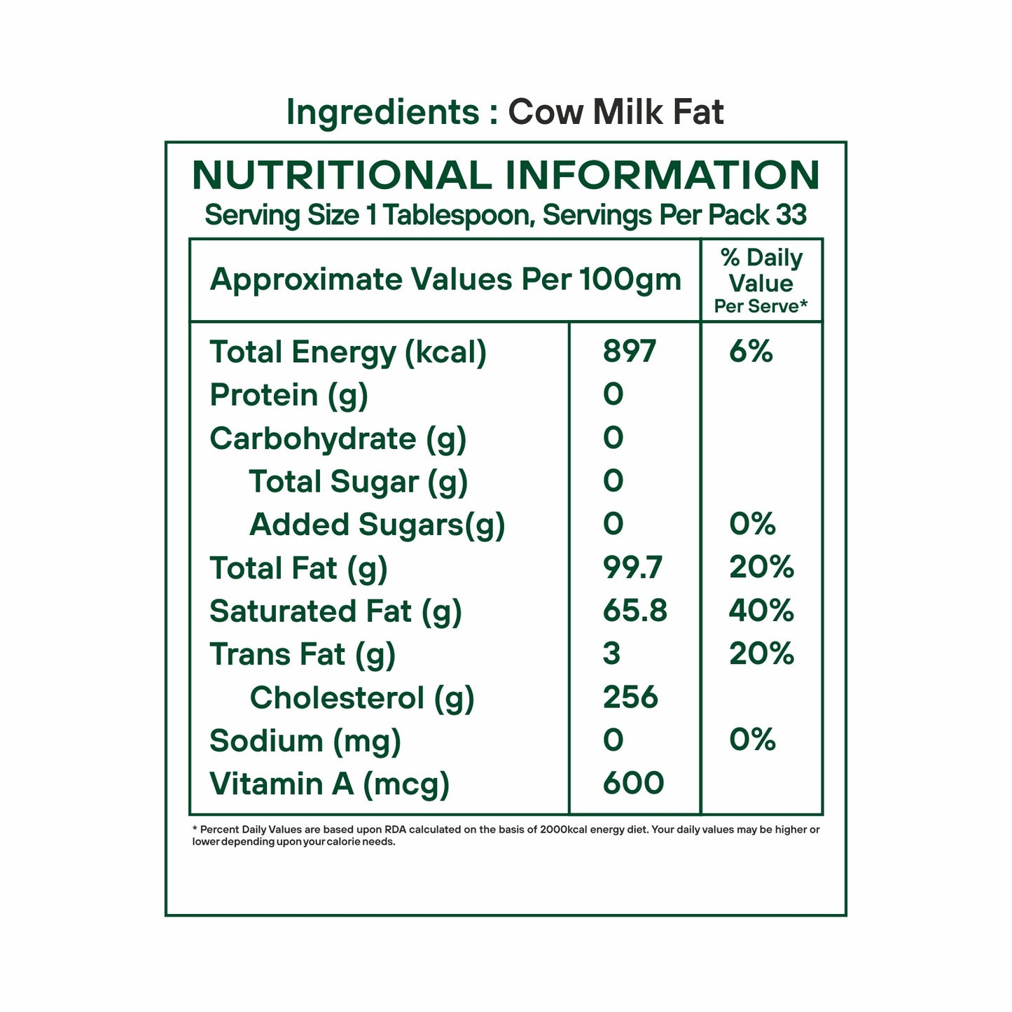 Skyrrup Organic A2 Desi Cow Ghee - 1000ml