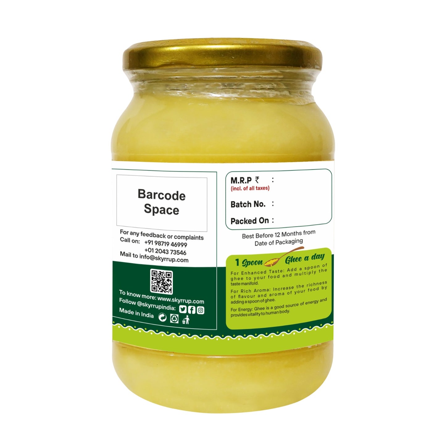 Skyrrup A2 Desi Cow Ghee - 1000ml