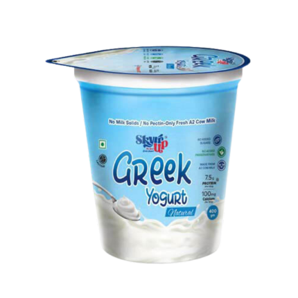 Greek Yogurt - 400gm - Natural (Made From A2 Cow Milk) - No Added Sugar, 7.5gm Protein, Zero Preservatives, Lactose Free