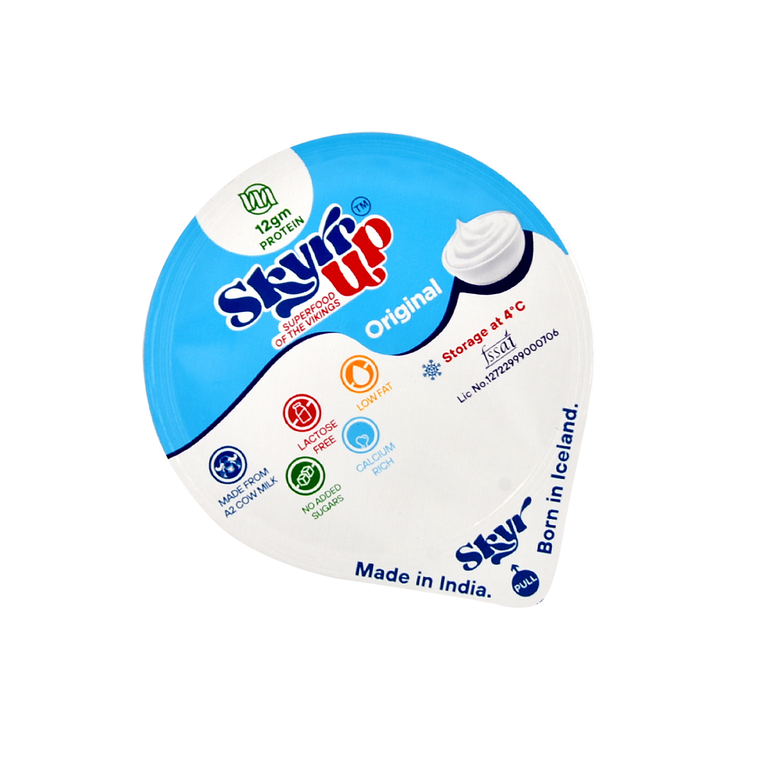 Skyr - Original (Made From A2 Milk) – No Added Sugar, 12gm Protein, Zero Preservatives, Low Fat & Lactose Free – Skyrrup – 100gm – Pack of 6