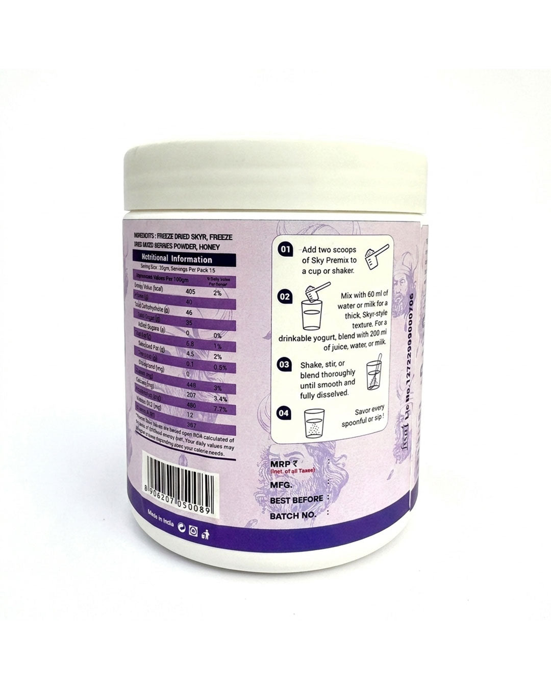 Skyr - Pre Mix Mixed Berries (Single, 300gms)