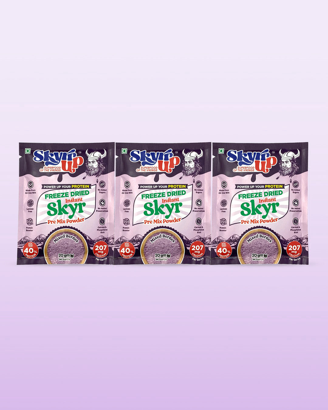 Skyr - Pre Mix  Mix Berries (Pack of 3) - 20g each
