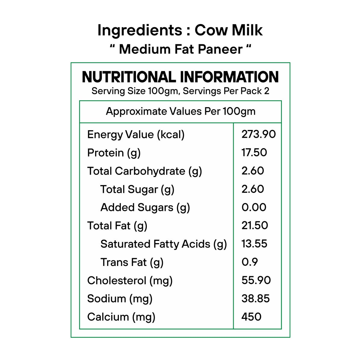 A2 Cow's Milk Paneer